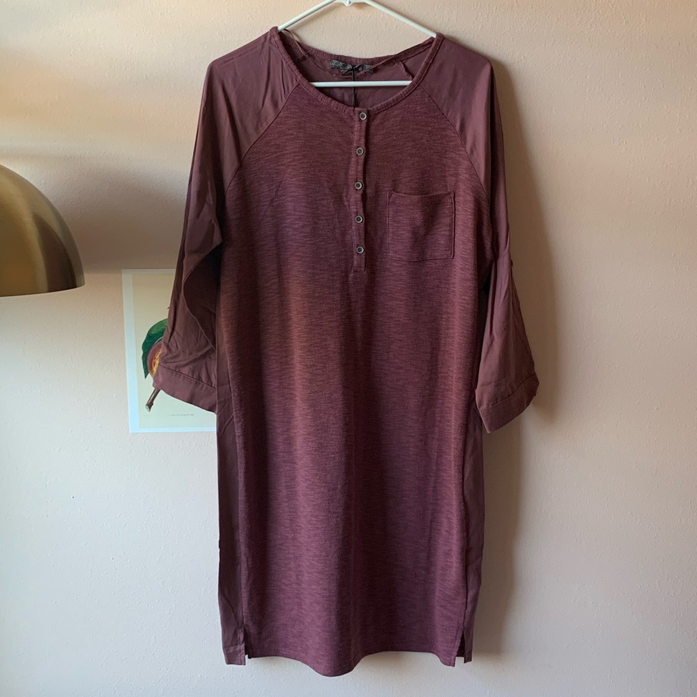 Prana Muave Hensley Henley shirt dress size M